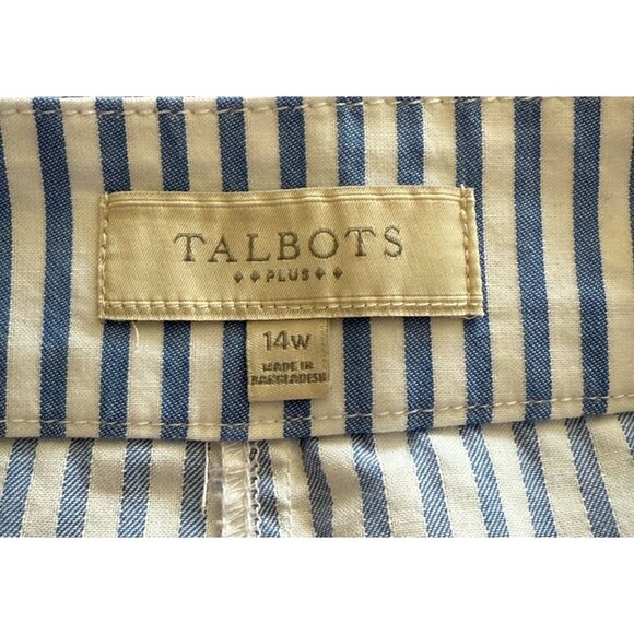 Talbots Plus Nautical Striped Pencil Skirt with Pockets and Belt Loops Sz 14W - Picture 8 of 10